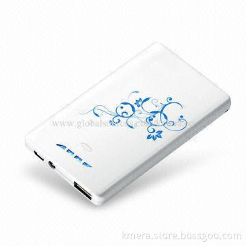 3,800mAh Portable Power Bank with 5V/1A USB Output and Advanced 3D Print